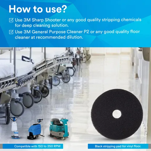 Miniatura 7 de Almohadilla para remover la cera del piso 3M 7200, color negro (caja de 5), 17 pulgadas, Negro, 5