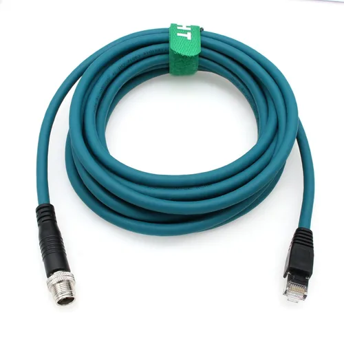 Miniatura 8 de M12 Ethernet 8 Pin X-Code RJ45 CAT-7e GigE Cable para cámara Basler Cognex Vision Sensor Lector de Código de Barras PLC Router Switch Red 1M