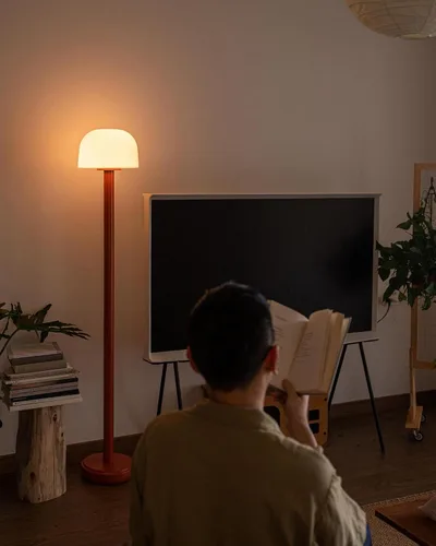 Miniatura 8 de MAGCHARM Lámpara de pie con forma de hongo con control remoto, lámpara de pie LED regulable de 59 pulgadas de alto con temperatura