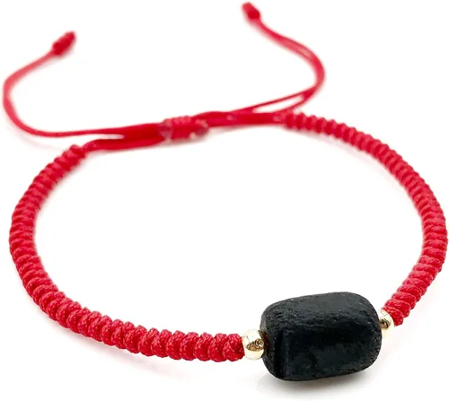 Red String Protection Bracelet for Women Against Evil Eye Genuine Jet Stone Azabache Contra el Mal de Ojo