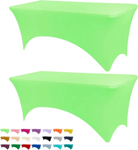 Miniatura 52 de BDDC - Fundas de mesa para mesas de 6 pies, manteles elásticos lavables y resistentes a las arrugas de color azul real de 6 pies para eventos