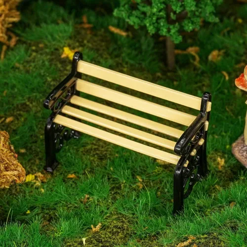 Miniatura 7 de Odoria Accesorios de decoración de casa de muñecas con banco de parque en miniatura 1/24