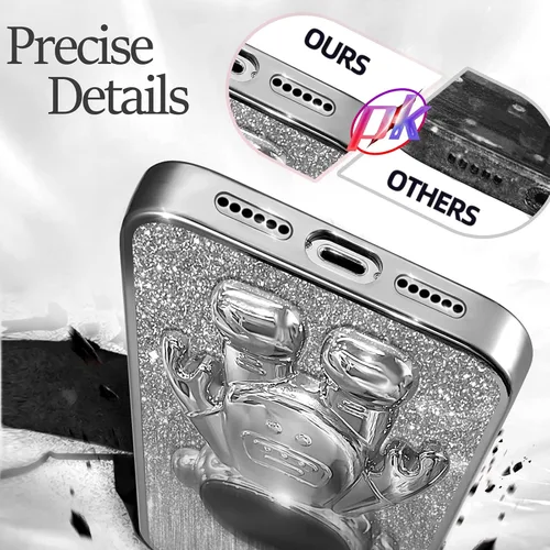 Miniatura 169 de Buleens Funda para iPhone 11 Pro Max Astronauta, Fundas Transparentes para iPhone 11 ProMax con Papel con Purpurina y Soporte de Astronauta, Mujeres