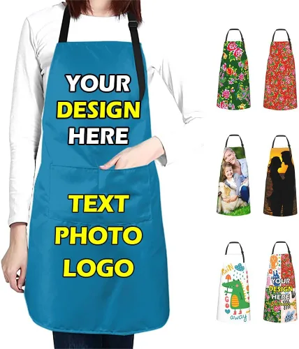 Miniatura 24 de Delantales impermeables personalizados para diseñar tu propia imagen, logotipo, texto, añadir fotos, delantal para cocinar hornear, 33 x 27.5