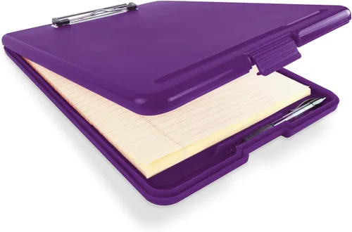 Miniatura 10 de Portapapeles con almacenamiento delgado plegable para enfermería, maestros, entrenadores y oficina, plástico resistente con soporte para bolígrafo