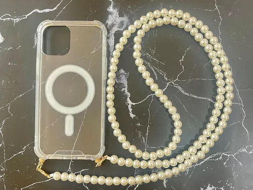 Miniatura 7 de Aporia - Correa de cadena de perlas de moda para teléfono celular, bolso de mano de repuesto con hebillas de aleación