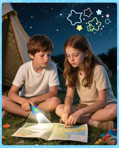 Miniatura 2 de EverBrite Linterna pequeña, mini linterna LED, uso de antorcha de plástico para emergencias, camping, al aire libre con cordón 3AAA batería Azul