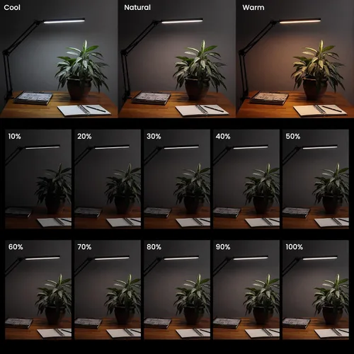 Miniatura 3 de Acurit Lámpara de escritorio LED con brazo oscilante, lámpara de escritorio flexible y duradera para oficinas, escritorios, espacios de trabajo