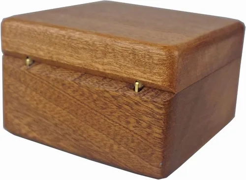 Miniatura 5 de Joyería cuadrada de madera de sapele hecha a mano y reloj decorativo para boda, Navidad, caja de regalo de cumpleaños