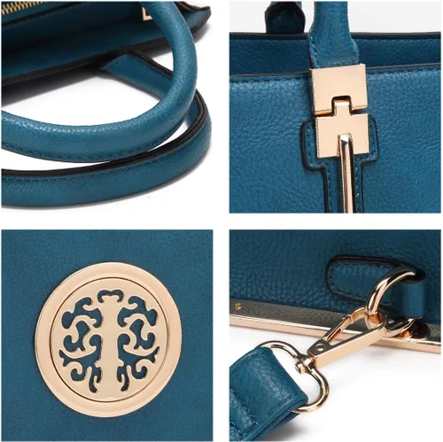 Miniatura 5 de Dasein Bolso de mano grande para mujer, de piel vegana, bolsa de trabajo, bolsa de hombro con cartera a juego