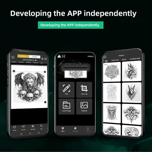 Miniatura 9 de Máquina de impresión de plantillas de tatuajes para tatuajes, impresora térmica portátil Bluetooth de transferencia de tatuajes para artistas