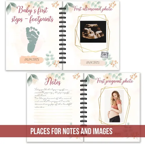 Miniatura 5 de Giftellino Diario de embarazo para madres primerizas – Libro de recuerdos de embarazo para futuras madres – Cuaderno de embarazo para embarazadas