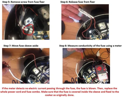 Miniatura 5 de [Listado UL] GJS Gourmet - Cable de alimentación de repuesto de 2 clavijas y fusible combinado compatible con Instant Pot LUX60.