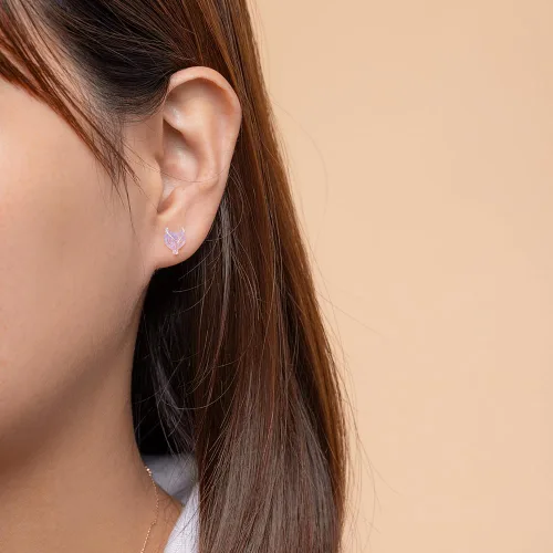 Miniatura 5 de 4 pares de aretes de plástico lindos y ligeros para orejas sensibles (zorro y rosa, estrellas y luna), Resina Silicona Acrílico, No es una piedra
