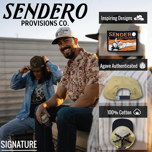 Miniatura 2 de Sendero Provisions Co. Sombrero de cuerda ajustable al aire libre con parche tejido Lone Rider (marrón claro), Beige Bronceado