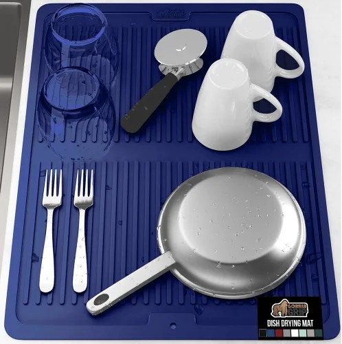 Miniatura 24 de GORILLA GRIP Tapete de microfibra ultra absorbente de agua, malla gruesa de secado rápido, almohadilla antideslizante para platos de fregadero