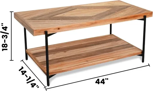 Miniatura 2 de CONSDAN StoneCreek - Juego de mesa de abeto de 4 piezas, madera de abeto maciza, incluye soporte de TV de 65 pulgadas, mesa de café y dos mesas