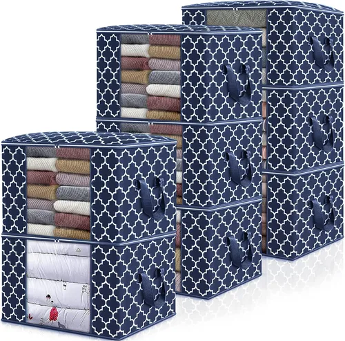 Miniatura 26 de WISELIFE Bolsas de almacenamiento, organización de ropa de manta grande y contenedores de almacenamiento para ropa de cama, edredones, organizador