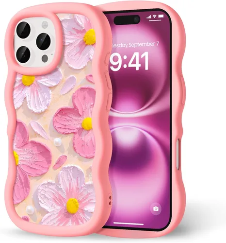 Miniatura 94 de Compatible con iPhone SE/8/7 Funda para Mujeres y Niñas, Marco Ondulado Rizado con Patrón Lindo, Estética Delgada Suave Silicona TPU Parachoques