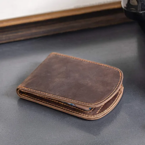 Miniatura 4 de Polare Slim Curve Front Pocket RFID Bloqueo Italiano Cartera plegable de cuero real para hombre