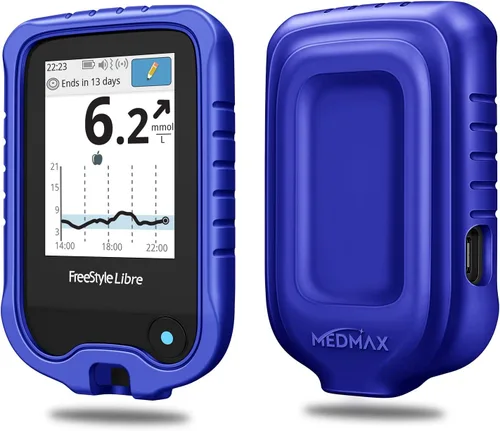 MEDMAX Funda de silicona para Freestyle Libre 3 2/Libre Reader, ligera, a prueba de golpes, antideslizante, funda protectora de gel suave con bisel