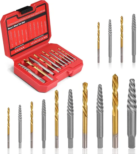 Miniatura 10 de Juego de 5 piezas de extractor de pernos de servicio pesado, juego de extractor de pernos de salida fácil de 1/2' Juego de extractor de tuercas