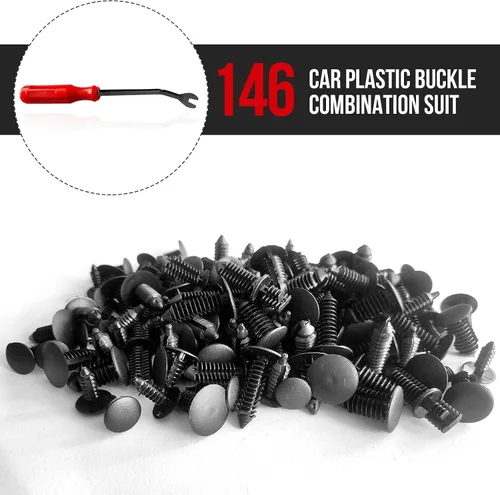 Miniatura 3 de 146 piezas de clips de nylon para parachoques de coche, juego de clips de retención, clips de guardabarros, remaches ciegos y molduras de balancín