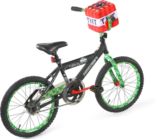 Miniatura 2 de Minecraft 18-Inch Kids Bike - Unisex Bike with Creeper Graphics, Coaster Brake, Adjustable Seat, Removable Training Wheels, Ages 6-9, 42”-53” Tall