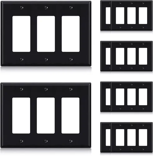 Miniatura 18 de ELEGRP Placas decorativas de pared de 3 posiciones, tamaño mediano 4.88" H x 6.75" L, cubierta frontal termoplástica irrompible para interruptor