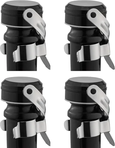 Miniatura 10 de WOTOR Tapones para botella de vino y champán de acero inoxidable con silicona de grado alimenticio, a prueba de fugas, se mantienen frescos