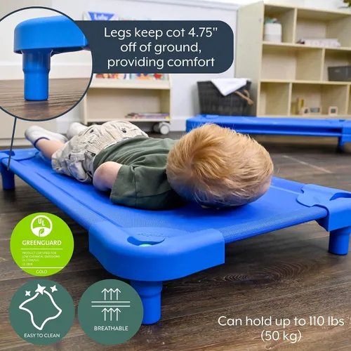 Miniatura 6 de Angeles Value Line AFB5754 - Cuna para niños pequeños, montada, color azul, AFB5754, para aula, preescolar y guardería, cuna de dormir portátil
