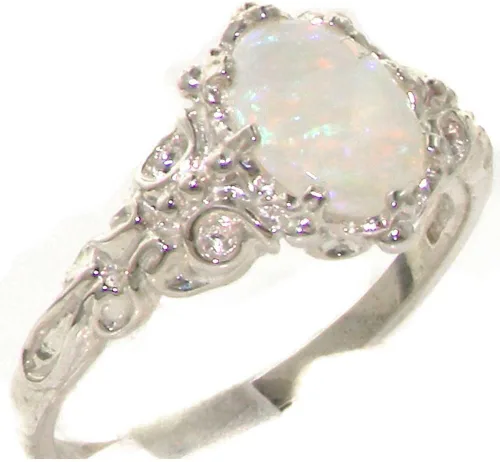 Anillo de plata de ley 925 con ópalo auténtico para mujer, Metal Metal Piedra preciosa, Ópalo
