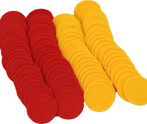 Miniatura 2 de Caja de 120 monedas de conteo para fichas de póquer y monedas de juego (rojo+amarillo, 1.378 in)