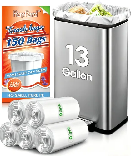 Miniatura 8 de 200 bolsas de basura pequeñas de 2 galones (1.8-2 galones) para cestas de basura de 1.6, 1.8, 2.2 galones, forros fuertes de 6.5 a 7 litros