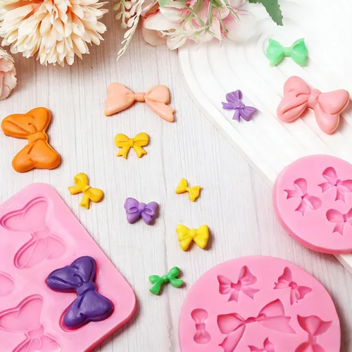 Miniatura 3 de Molde de silicona para moño, paquete de 3 mini lazos para fondant, moldes para caramelos, chocolate, pastel, arco, manualidades, para decoración
