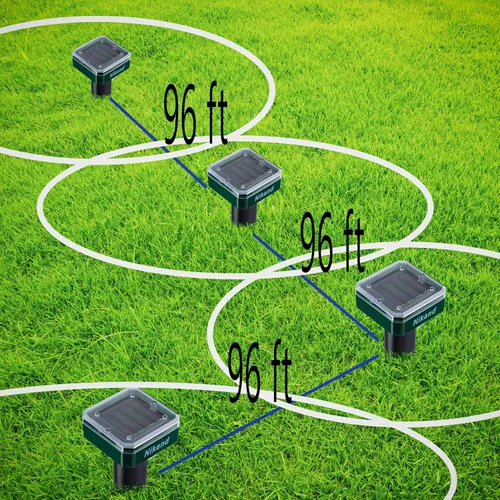 Miniatura 5 de NIKAND Repelente solar ultrasónico de topos, paquete de 4 unidades disuasorias para exteriores, tapón de topos para césped, jardín, patio, hogar