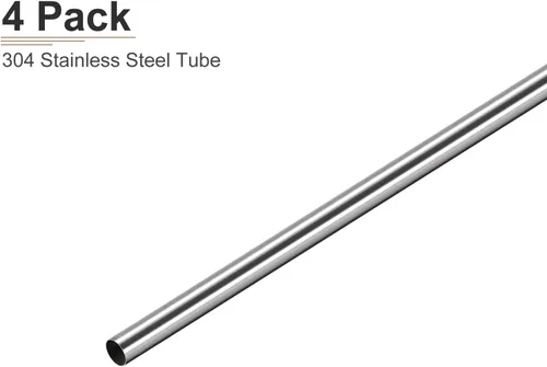 Miniatura 6 de DTGN Tubo de acero inoxidable 304 de 0.276 in x 0.008 in x 9.843 in (ODxWall TxL) - Paquete de 4 - Bueno para equipos de maquinaria - Tubos de metal