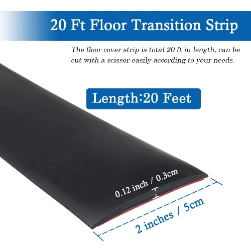 Miniatura 6 de Tira de Transición de Suelo Autoadhesiva Tiras de Cubierta de Suelo Laminado de 2" de Ancho Divisor Plano de Vinilo para Transiciones