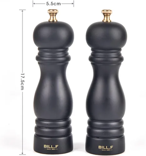Miniatura 2 de BILL.F - Molinillo de pimienta, molinillo de sal y pimienta de madera, molinillo de sal manual de madera, juegos de molinillo de pimienta recargable