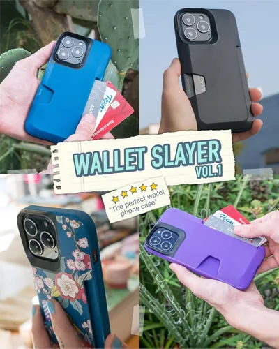 Miniatura 6 de Smartish® Funda tipo cartera para iPhone 13 Pro - Wallet Slayer Vol. 1 [Delgada + Protectora] Con tarjetero - Probada contra caídas Ranura oculta