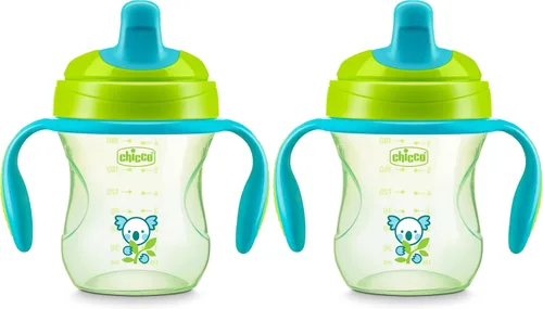 Miniatura 9 de Chicco Trainer Sippy Cup 6+ meses, taza de entrenamiento de bebé de 7 onzas con boquilla semisuave resistente a las mordeduras, asas extraíbles