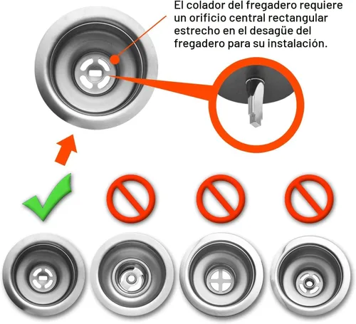Miniatura 3 de Paquete de 2 cestas combinadas de rejilla y tapón para fregadero de cocina, repuesto para desagüe estándar de 3-1/2 pulgadas, cesta de acero