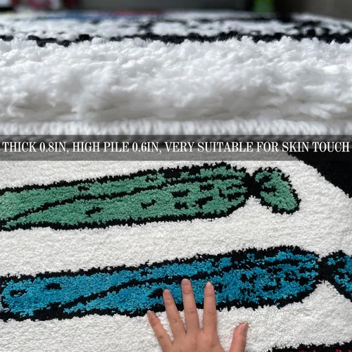 Miniatura 3 de Divertida alfombra con tarjeta de números de 2 x 3, lavable, antideslizante, para sala de juegos, dormitorio, dormitorio y baño, tapete suave