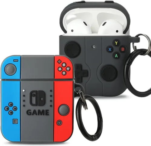 Miniatura 13 de [Paquete de 2] Gedicht para Airpods 2ª generación, divertida consola de juegos de dibujos animados 3D, diseño de caja de zapatos de silicona suave
