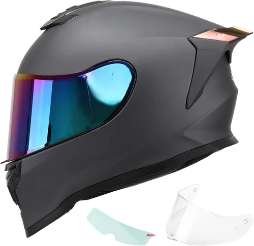 DOT Casco de Motocicleta de Cara Completa Aprobado por DOT Casco de Carreras de Motocicleta de Calle Ligero para Adultos