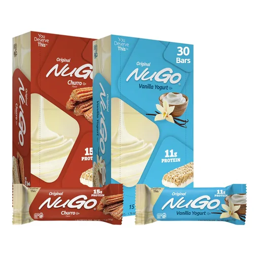 Miniatura 10 de NuGo Barra de proteínas, plátano de chocolate, 0.46 oz de proteína, sin gluten, 15