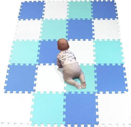 Miniatura 28 de YIMINYUER Alfombra de juego para bebé, 20 piezas de rompecabezas de espuma EVA suave para ejercicio y yoga, alfombrilla no tóxica portátil para sala