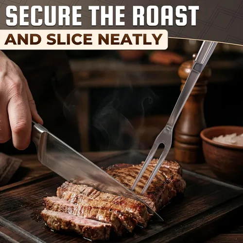 Miniatura 7 de Tenedor de tallado para carne – Tenedor de acero inoxidable de 11 pulgadas, herramienta de parrilla de barbacoa para carne de res, pavo, pechuga