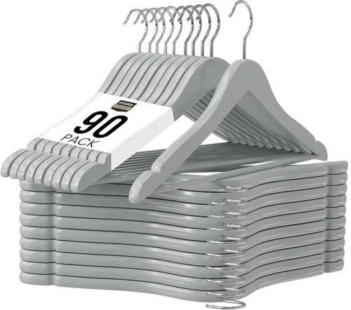 Miniatura 20 de Utopia Home Perchas de madera de alta calidad, paquete de 20 – Percha de madera resistente y duradera – Percha de madera con gancho giratorio de 360