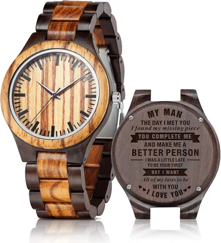 Relojes de madera grabados personalizados Relojes de madera de cumpleaños o aniversario personalizados para hombres marido novio papá hijo